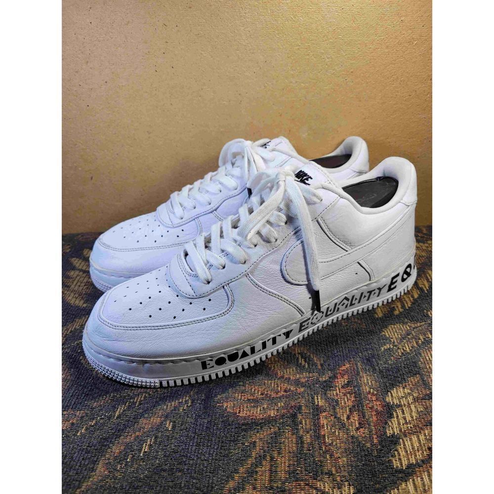 Men's Nike White and Black Air Force 1 Low CMFT 'Equality'- Size 13